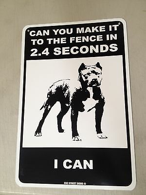 Dog Warning - Metal Fence Sign - Funny - Pitbull - Beware Of Dog Sign New 18x12