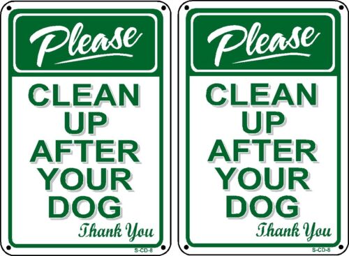 (2 Pack) Please Pick Up After Your Dog - No Dog Poop Sign