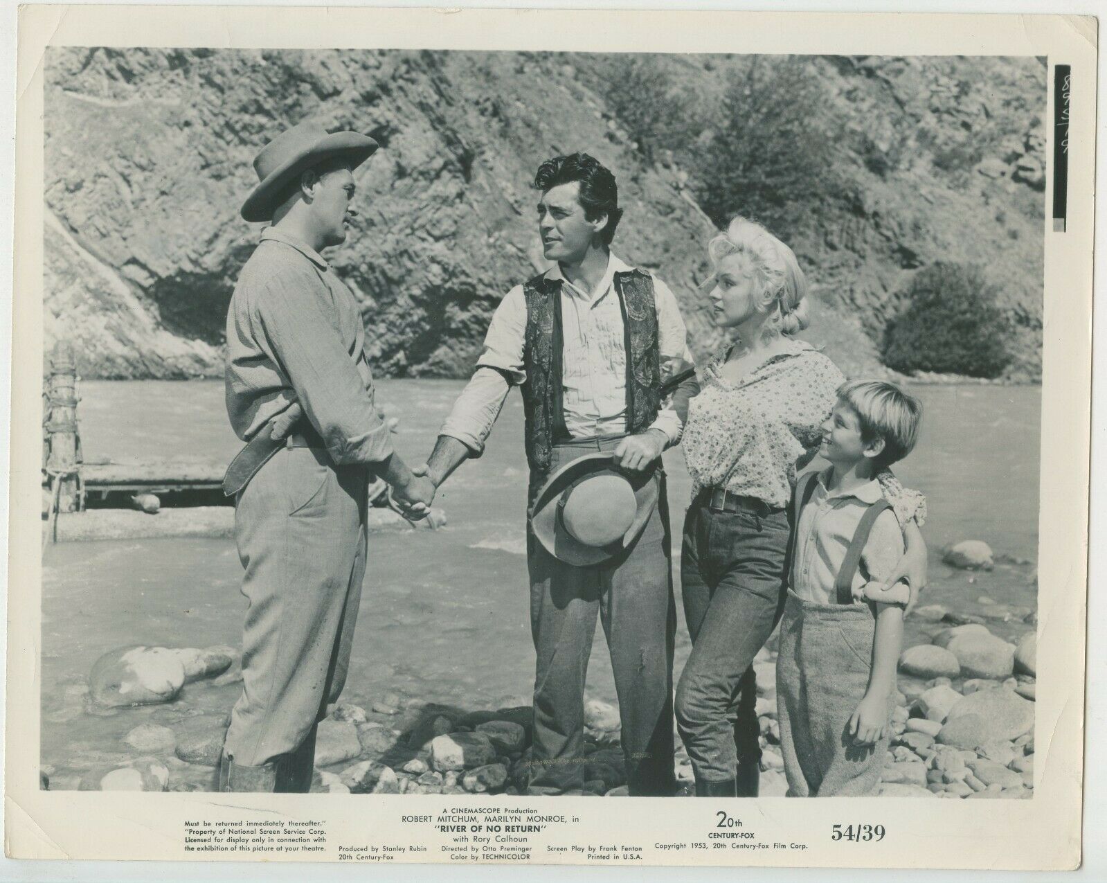 Marilyn Monroe, Robert Mitchum, Rory Calhoun, River Of No Return (1954), F17151