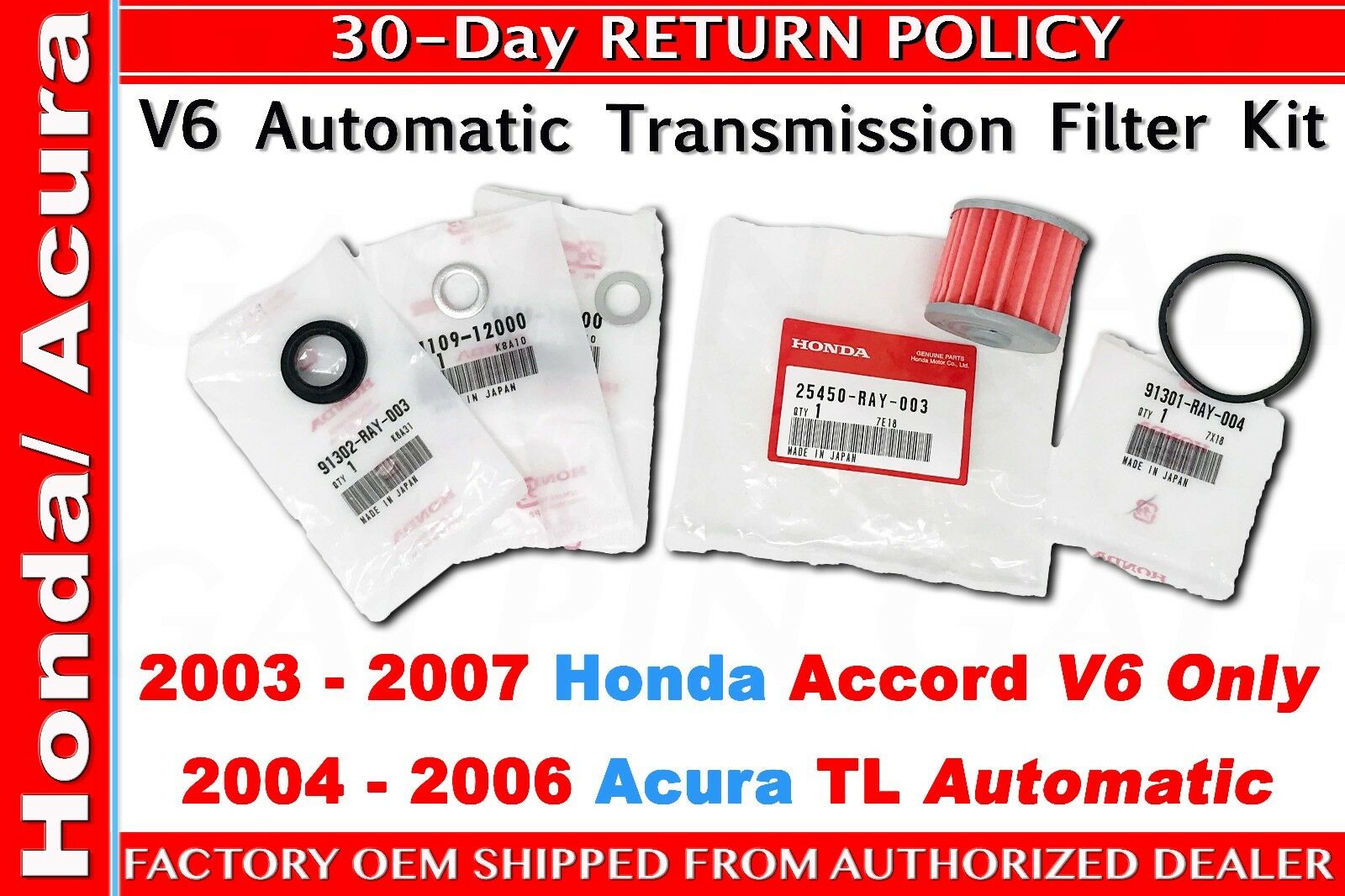 Genuine Oem Honda Accord Automatic Transmission Filter Atf Kit V6 2003 - 2007