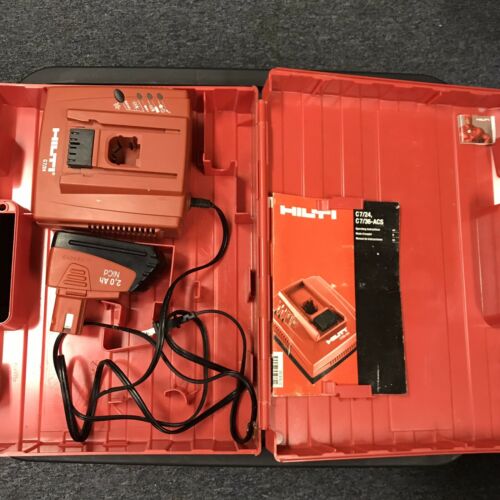 Hilti C7/24 Charging Station Charger + 2.0 Ah Nicd Battery Pack W/ Case + Manual