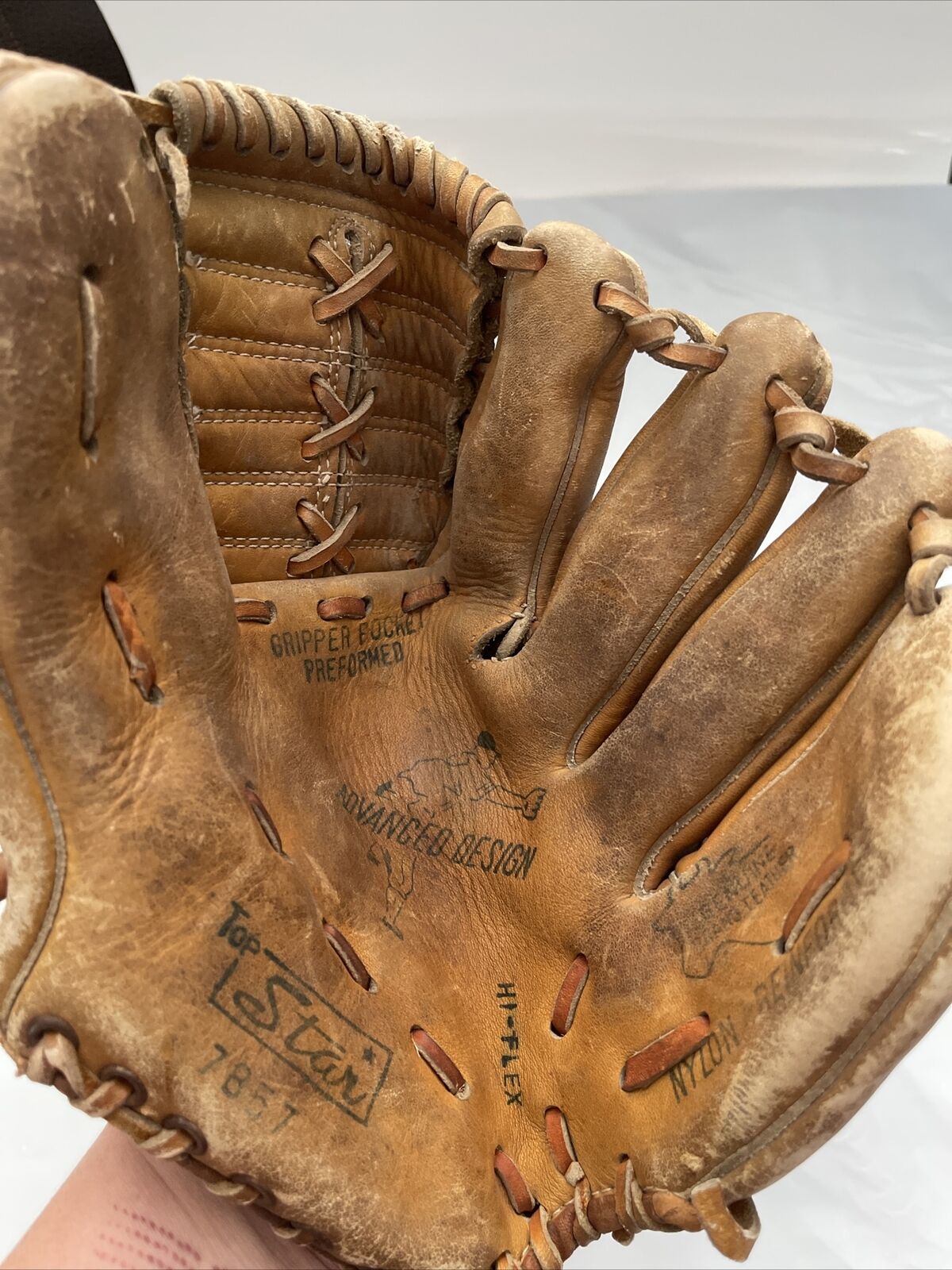 Vintage Baseball Glove  Top Star Model 7857 Genuine Brand Leather