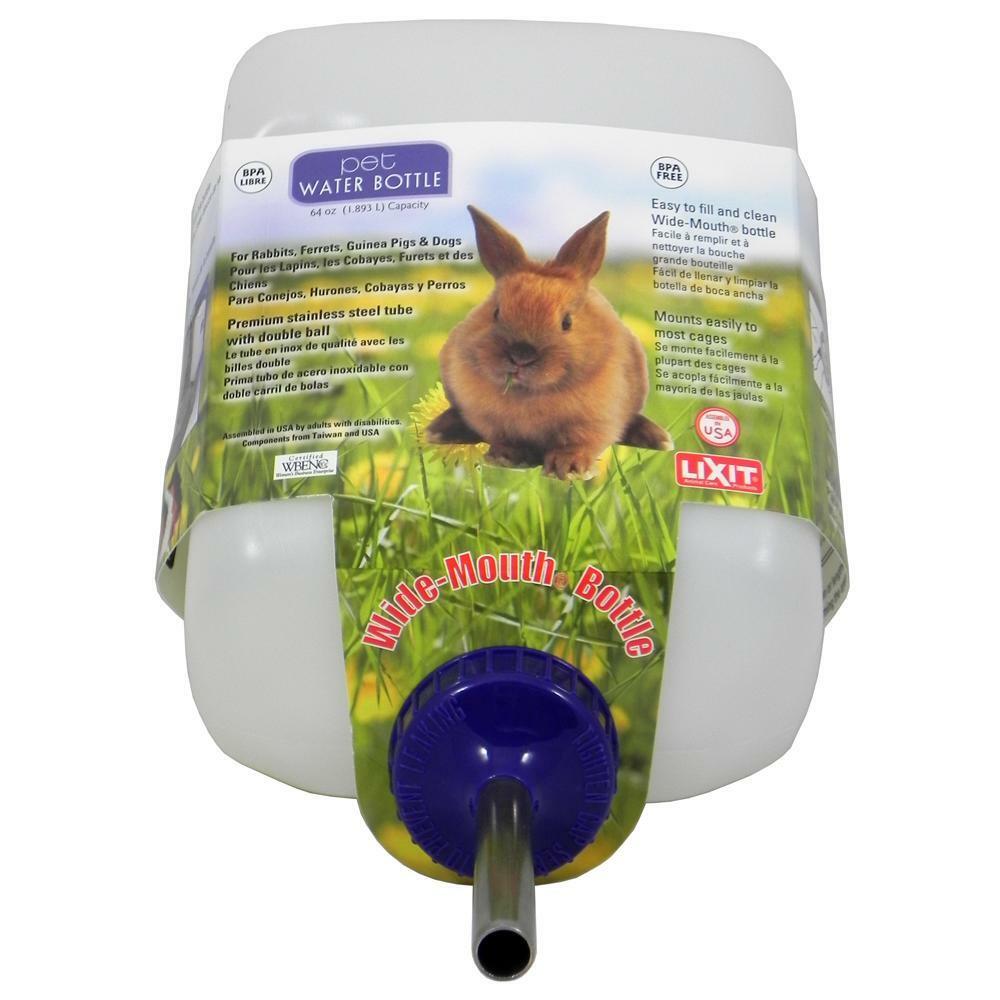 Lixit Water Bottle Rabbit Frrret, Guinea Pigs & Dog64oz Free Shipping