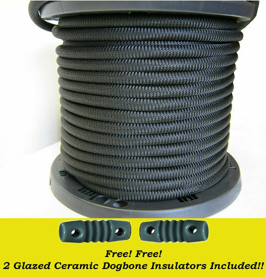 3/16" X 500 Ft Dacron Polyester Black Antenna Support Rope