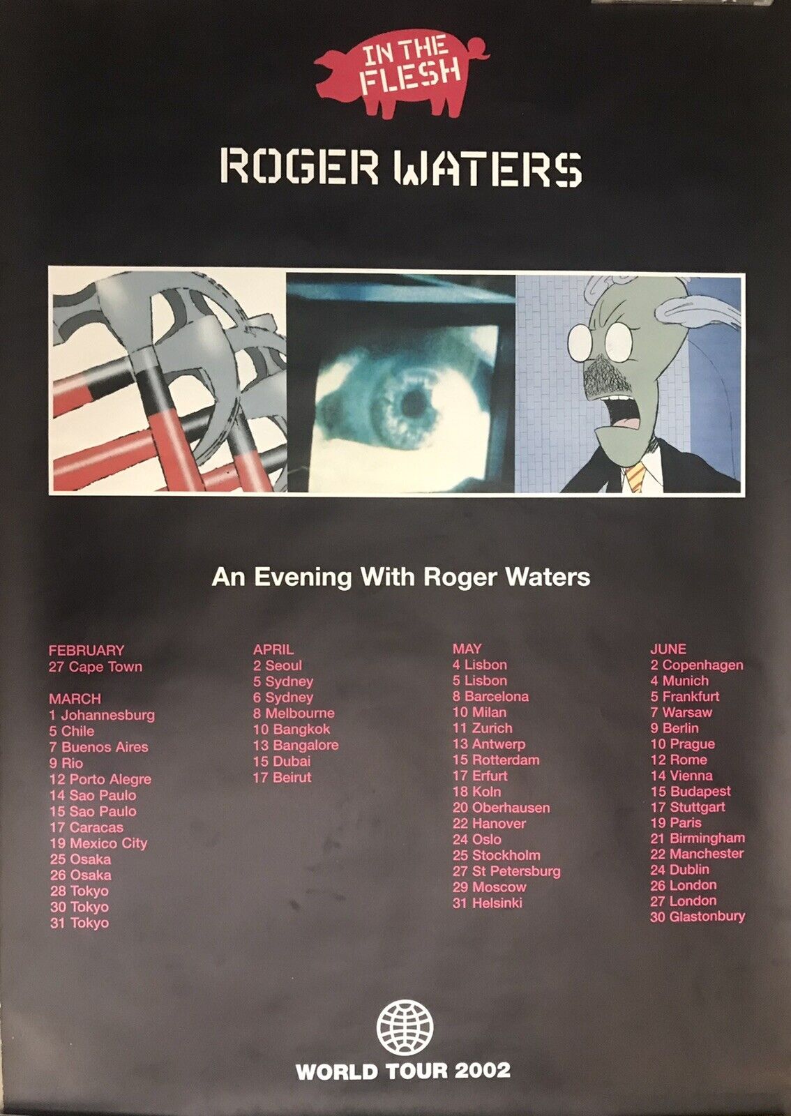 Roger Waters 2002 Vintage “in The Flesh” Concert Poster