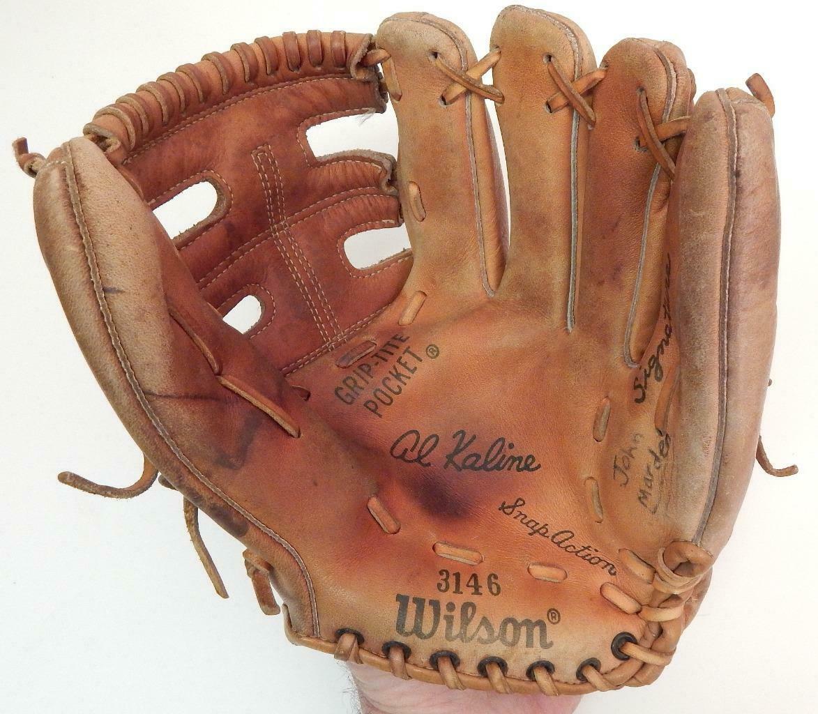 Vintage Al Kaline Autograph Model Baseball Glove Wilson 3146 Detroit Tigers 3146