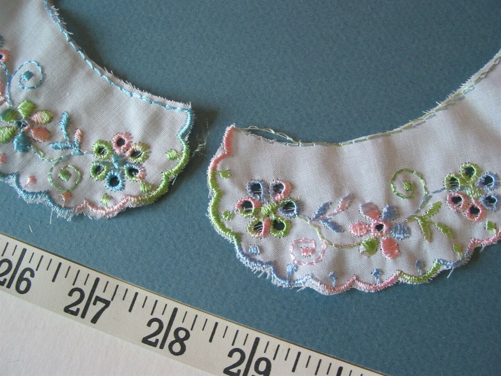 4317 Embroidered White Poly Cotton Collars Or? 72 Pair Unique