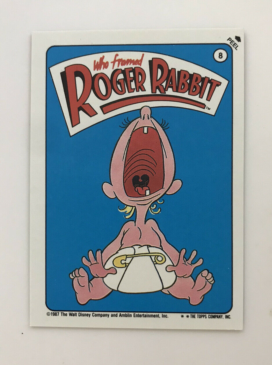 Disney Who Framed Roger Rabbit Jessica Rabbit Vintage Sticker Card Marked 1987