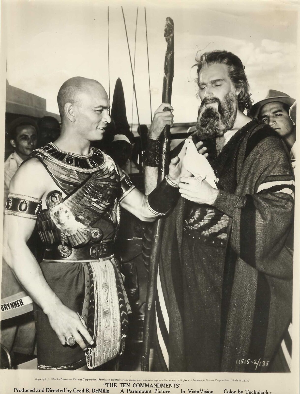 Charlton Heston & Yul Brynner In "the Ten Commandments" Original Candid 1956