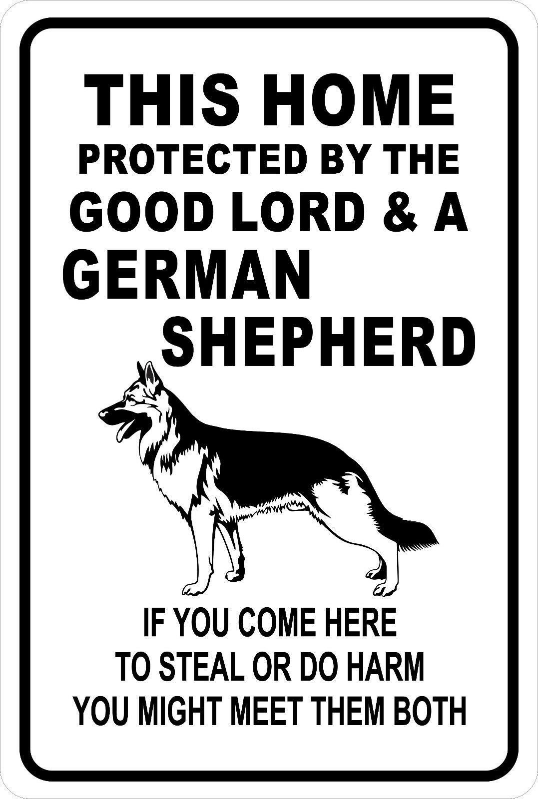 This Home Protected By German Shepherd Aluminum Sign 8 X 12