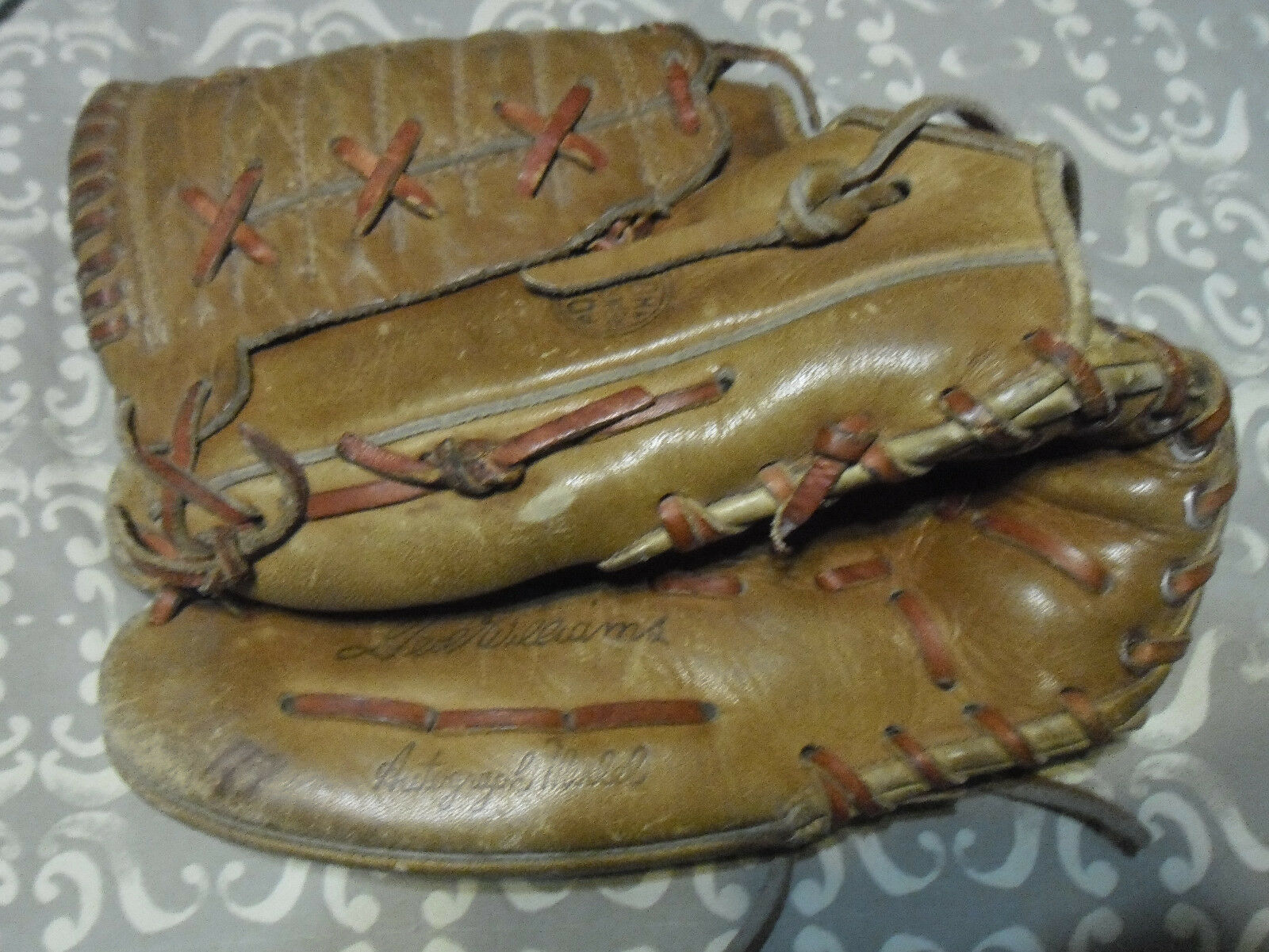 Vintage Ted Williams Baseball Glove Mitt Lht Sears Roebuck Autograph Model 1677