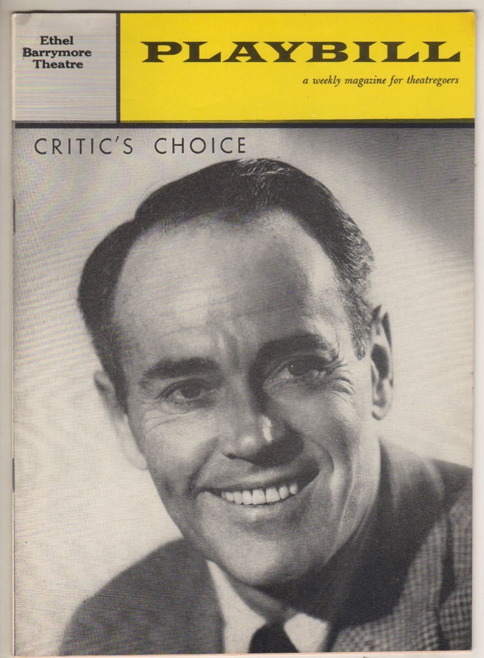 Henry Fonda   "critic's Choice"   Playbill  1961   Broadway  Mildred Natwick
