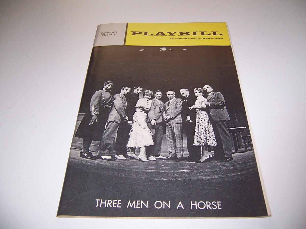 1969 Lyceum Theatre Playbill - Three Men On A Horse -levene Gilford Loudon Nesor