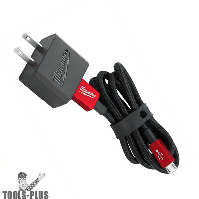 Milwaukee 48-59-1202 3ft Micro-usb Cable And 2.1a Wall Charger New