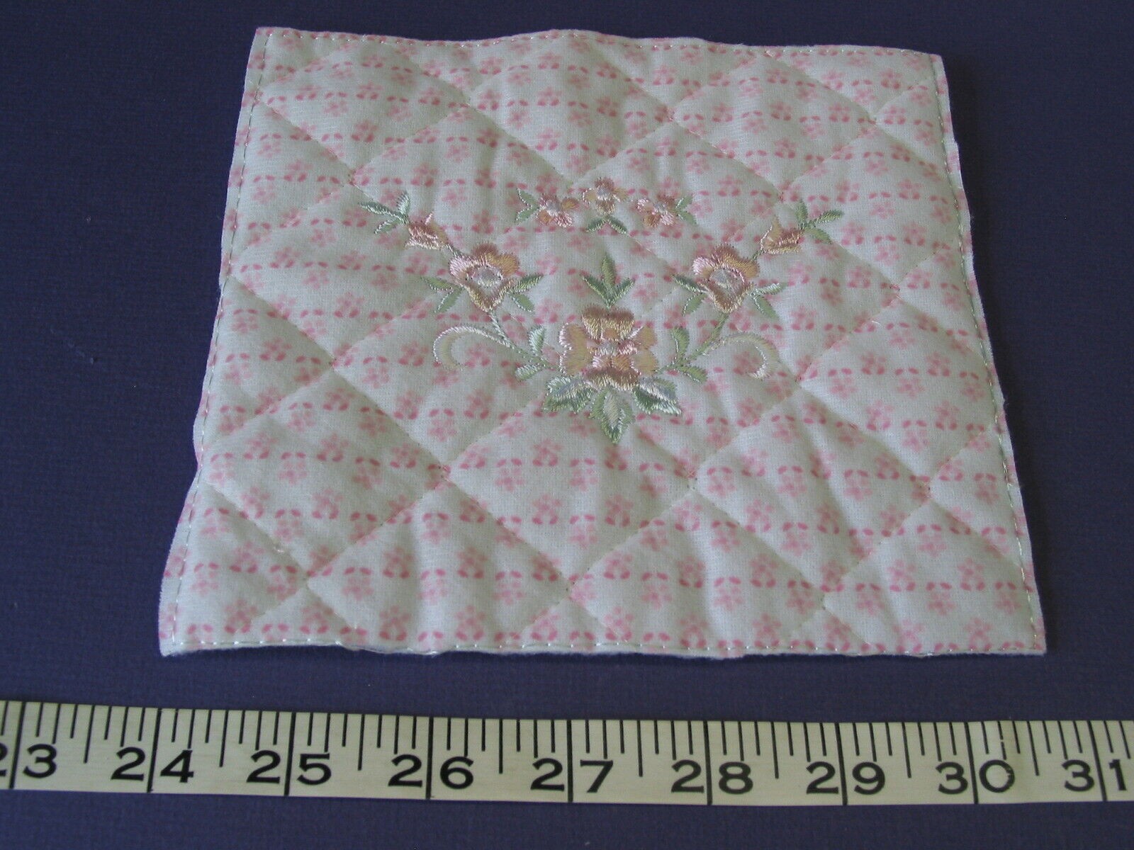 4165  Embroidered Pink White Fleece Squares 336 Pcs Unique For Quilts ...sale