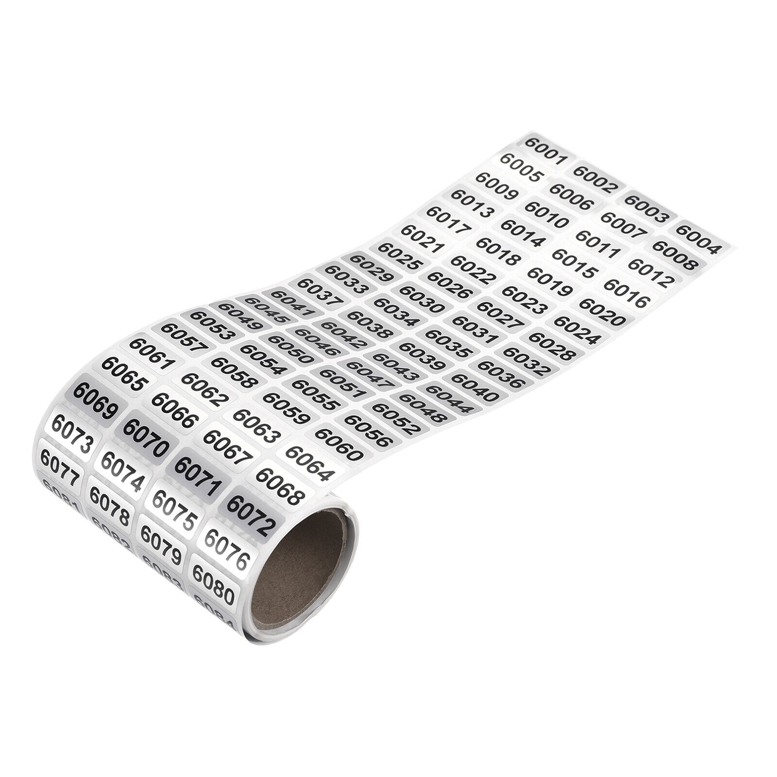 6001 To 7000 Consecutive Number Stickers Inventory Label Black Numbers