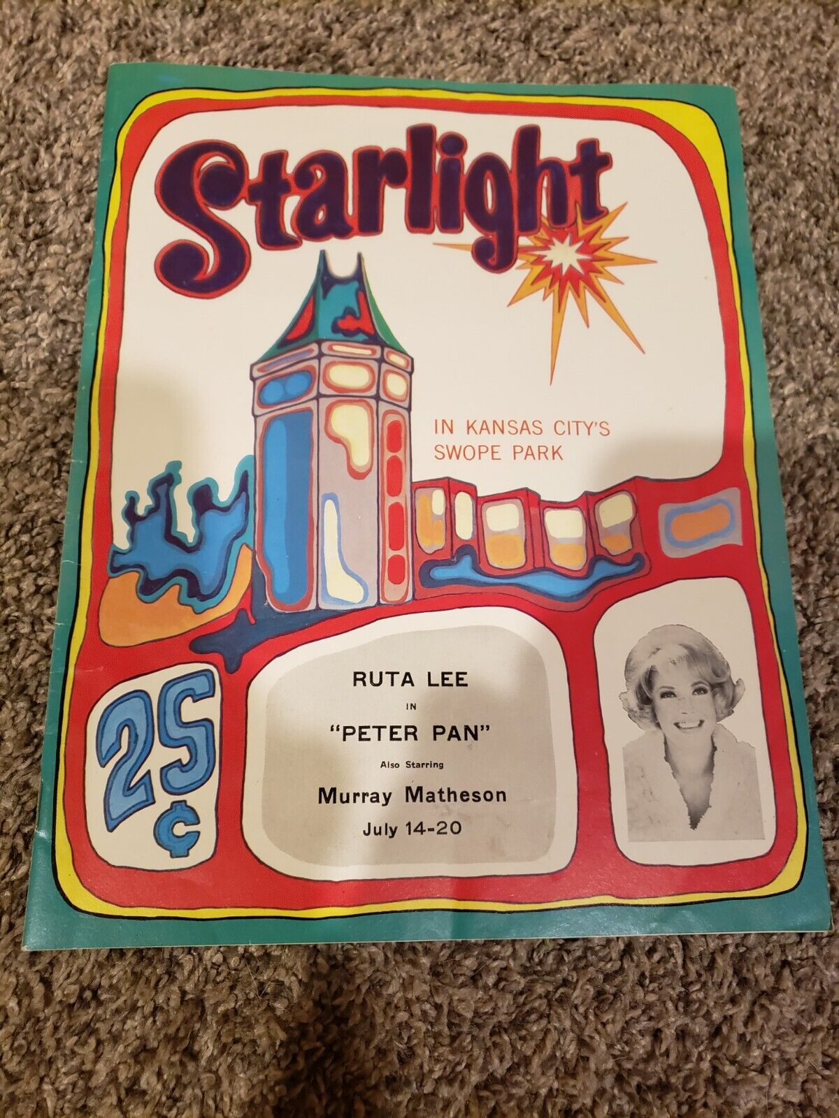 Starlight Theatre Peter Pan Program July 1969 With Ruta Lee And Murray Matheson