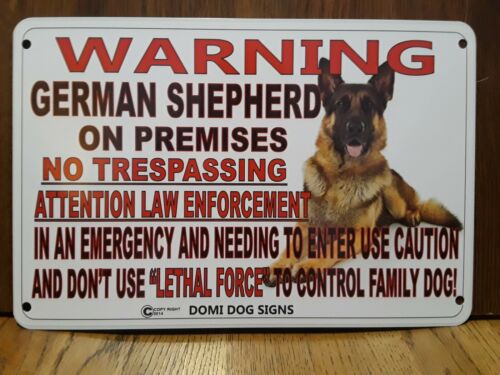 Metal Warning German Shepherd Dog Sign For Fence ,beware Of Dog 8"x12"