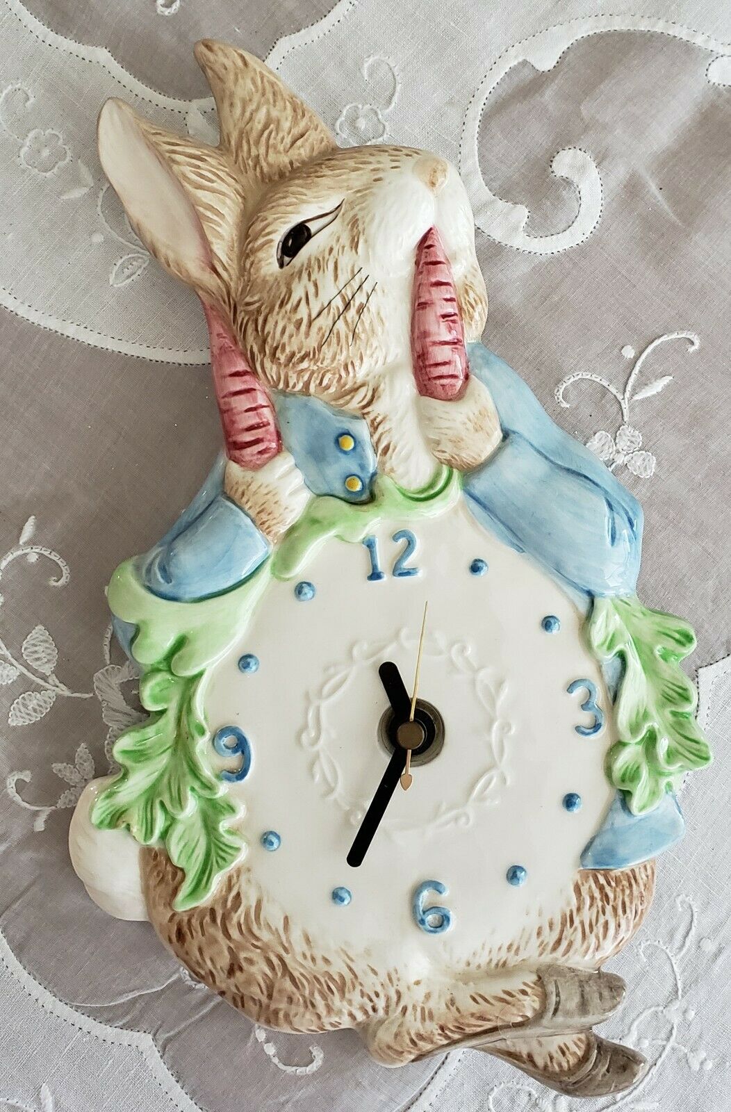 Beatrix Potter Peter Rabbit Wall Clock Bunny F Warne & Co. Schmid 1990
