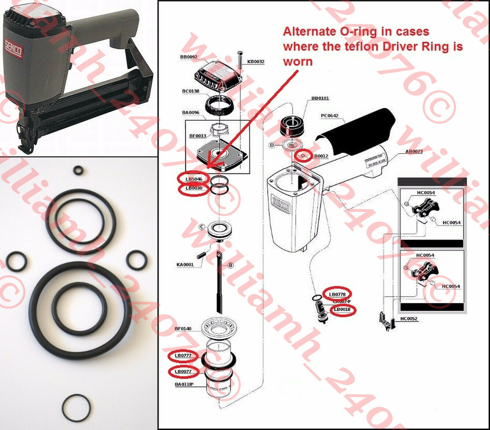 Senco Sks Stapler O Ring Repair Kit