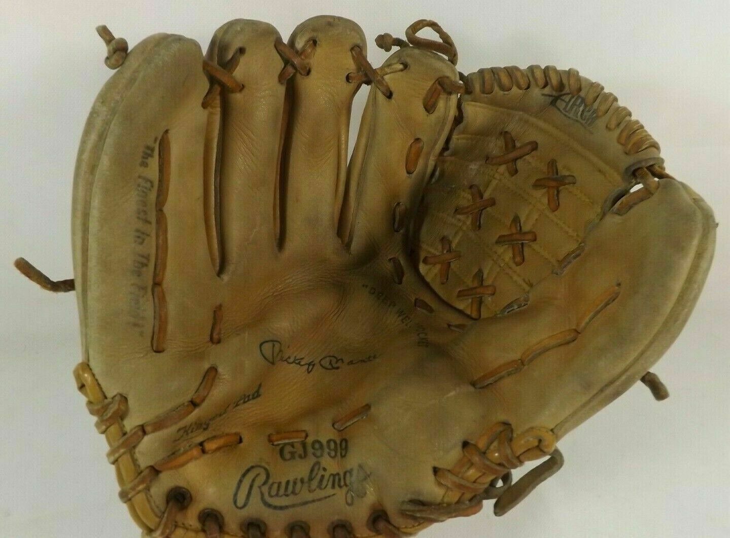 1960s 70s Mickey Mantle Rawlings Mitt Model Gj999 Vintage Glove New York Yankees