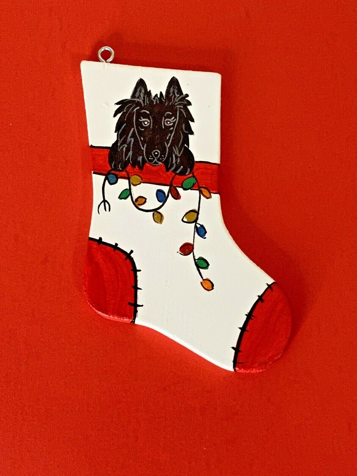 Belgian Sheepdog Lightweight Wooden Christmas Holiday Ornament Handmade Cute